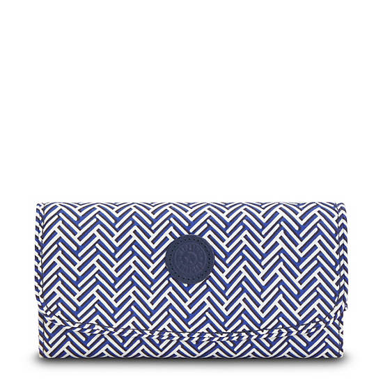 Kipling Money Land Printed Snap Wallet Handbag Urban Chevron | CA 1283GS